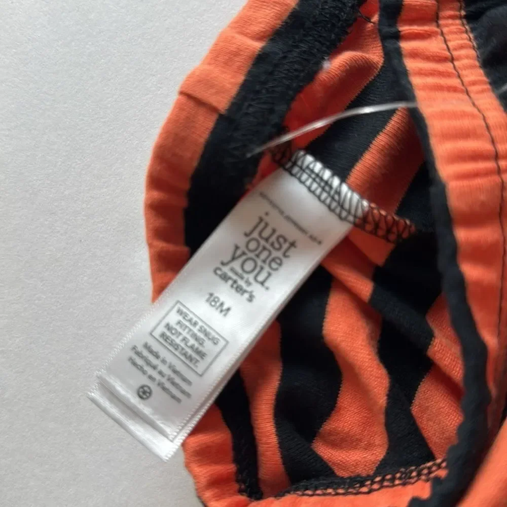 Carter's Baby Toddler Orange Striped & Dinosaur Halloween Pajama Pants Size 18M